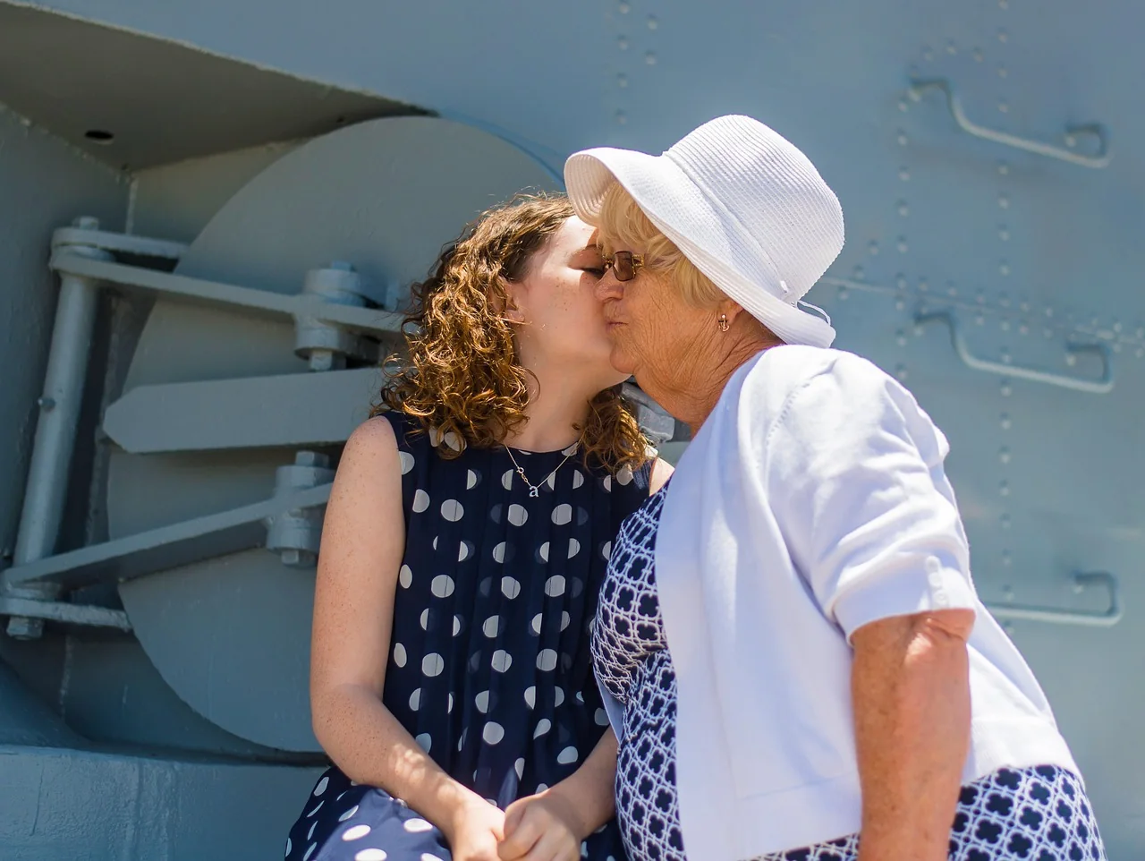 A girl and her grandmother happy together