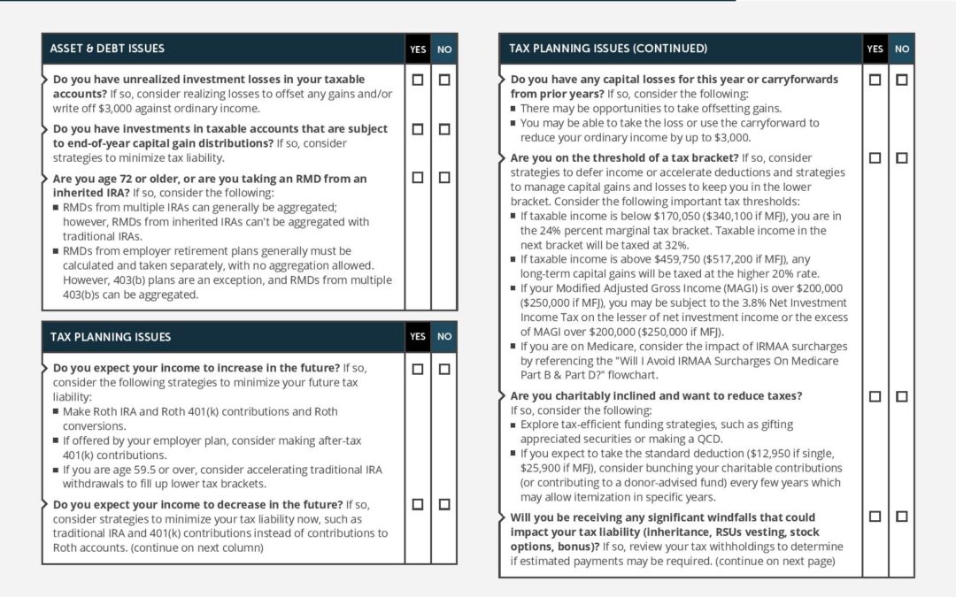 What Issues Should I Consider Before The End Of The Year?